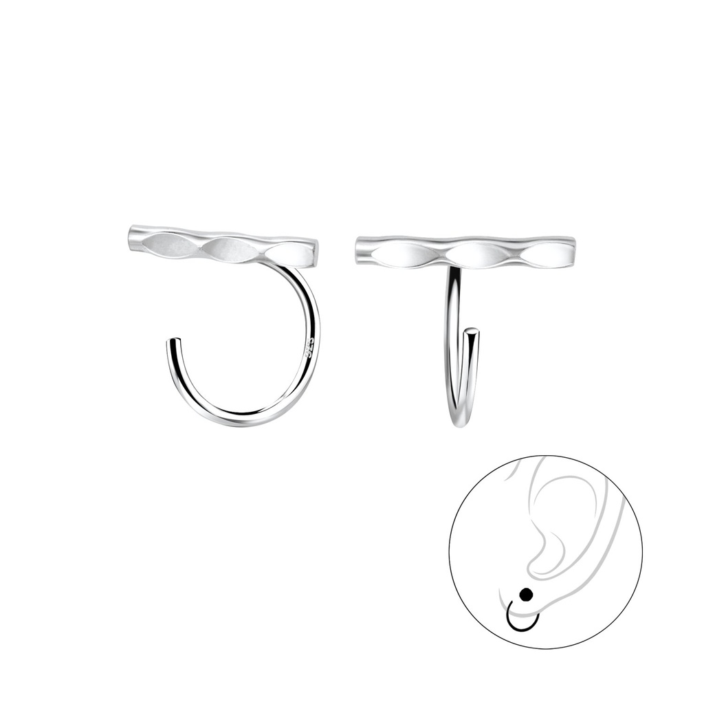 Ear huggers barre en argent