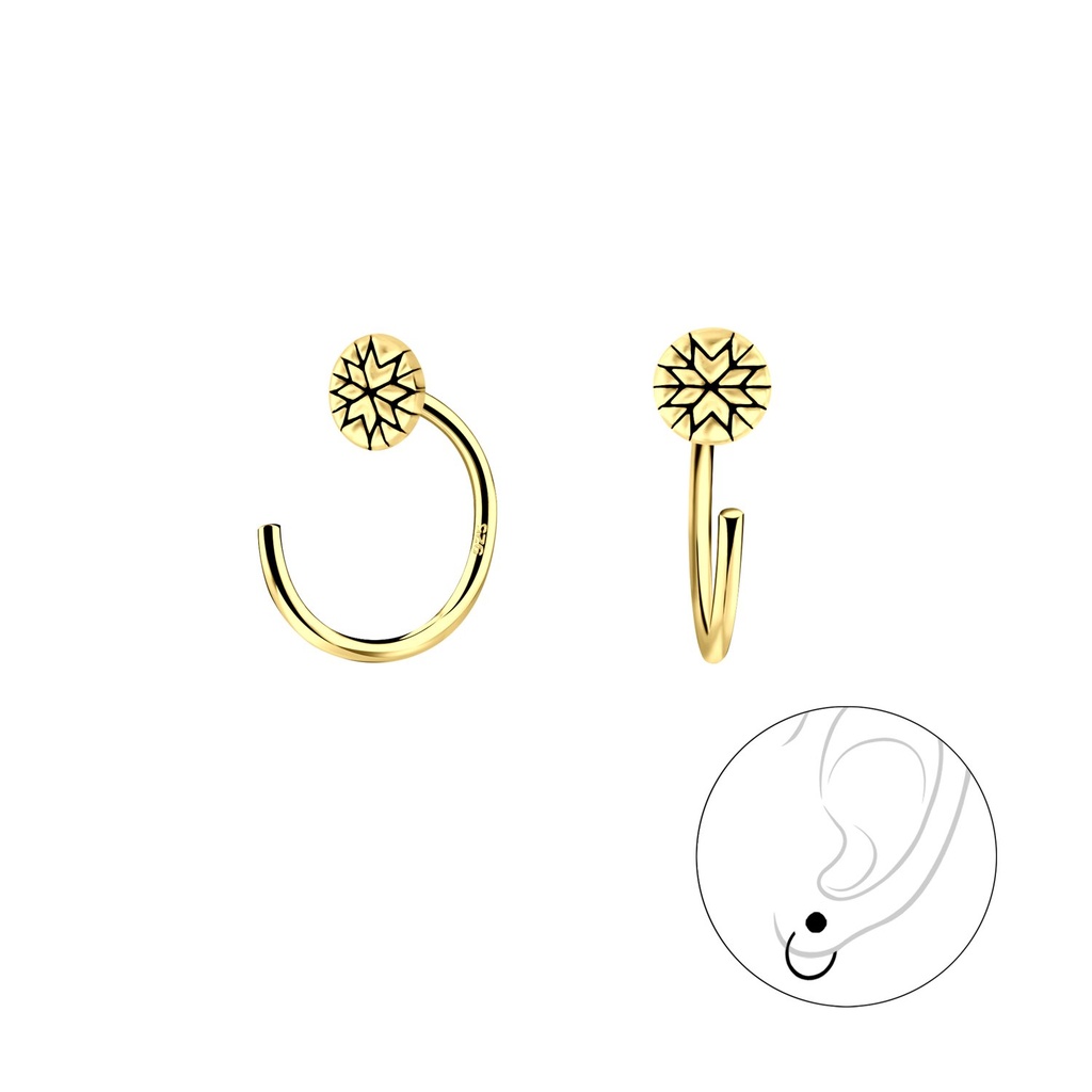 Silver Round Ear Huggers