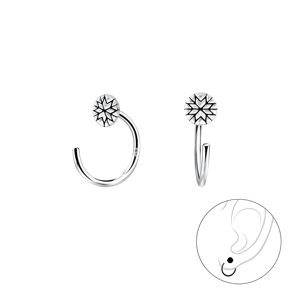 Silver Round Ear Huggers