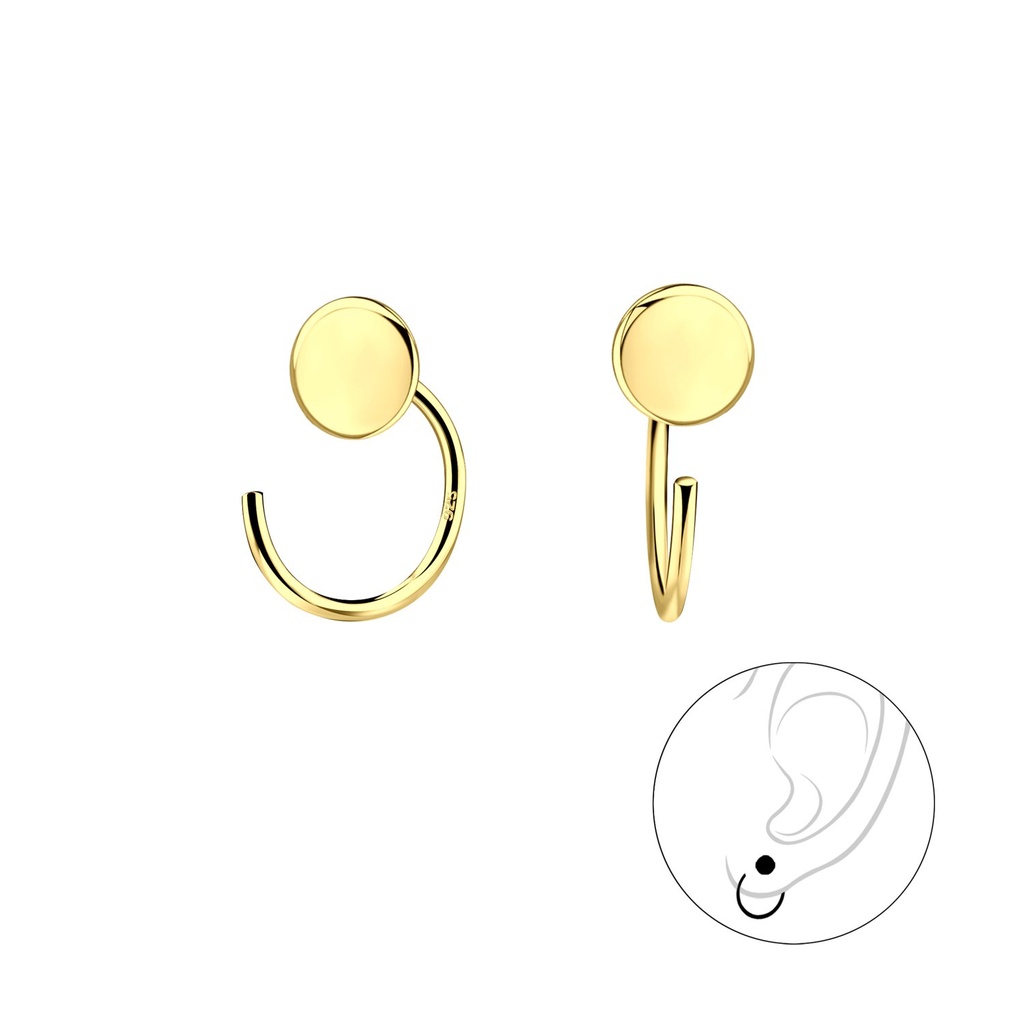 [10010241] Silver Round Ear Huggers