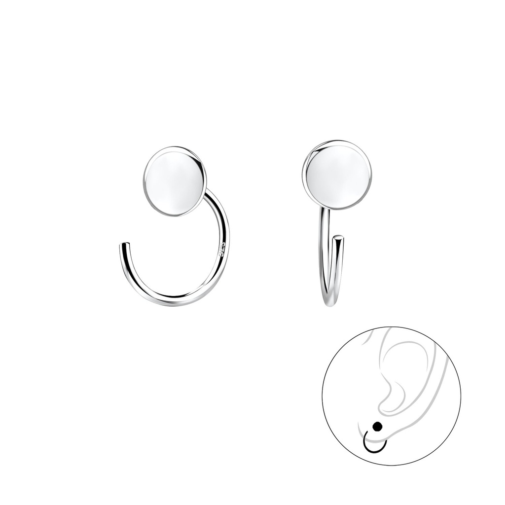 Ear huggers ronds en argent