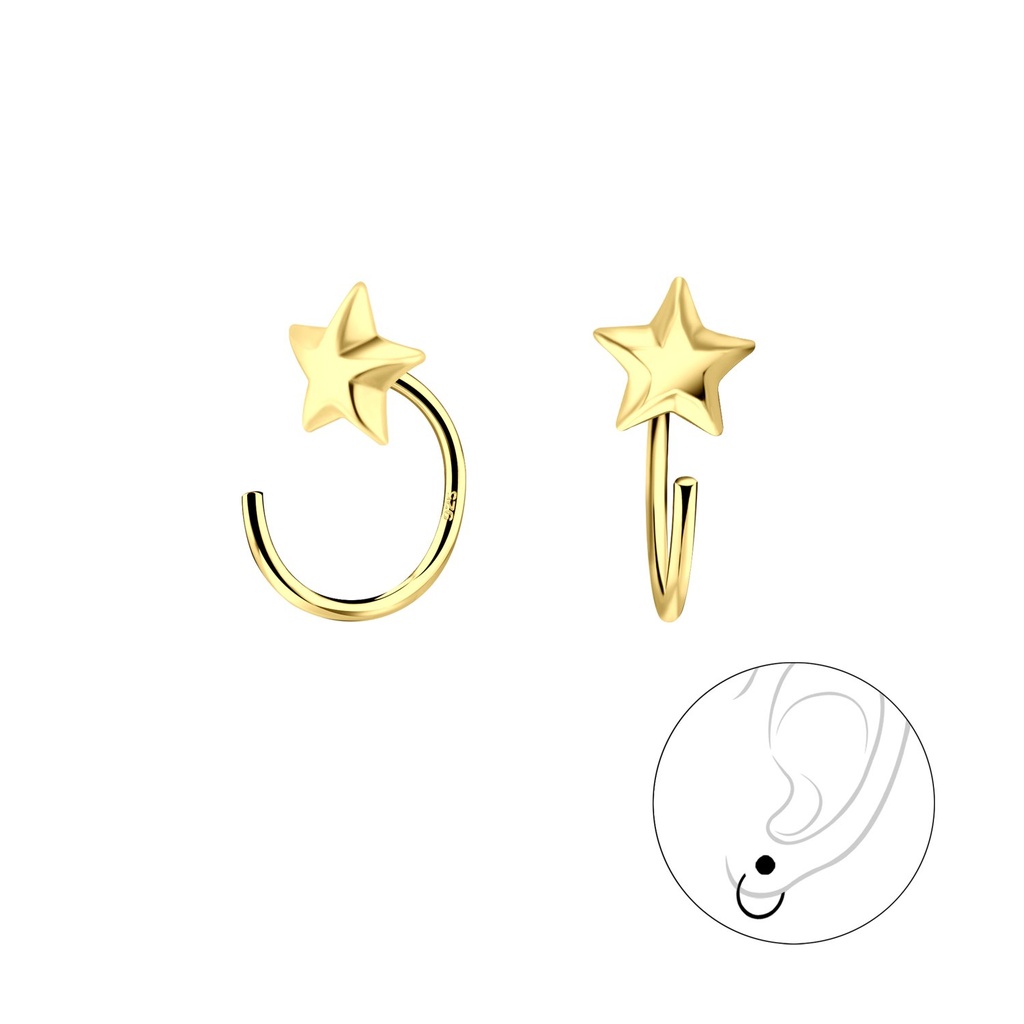 Ear huggers étoile en argent