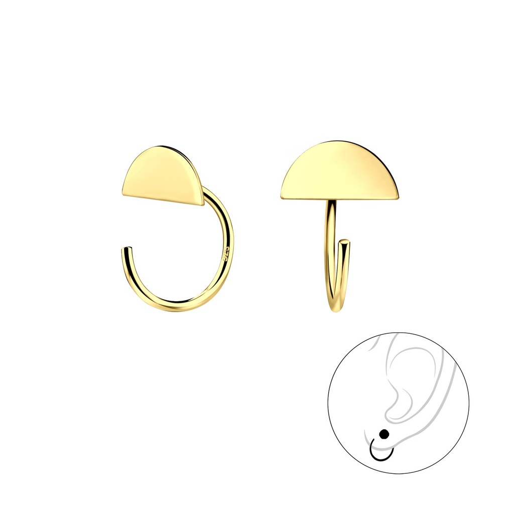 [10010235] Silver Semi Circle Ear Huggers