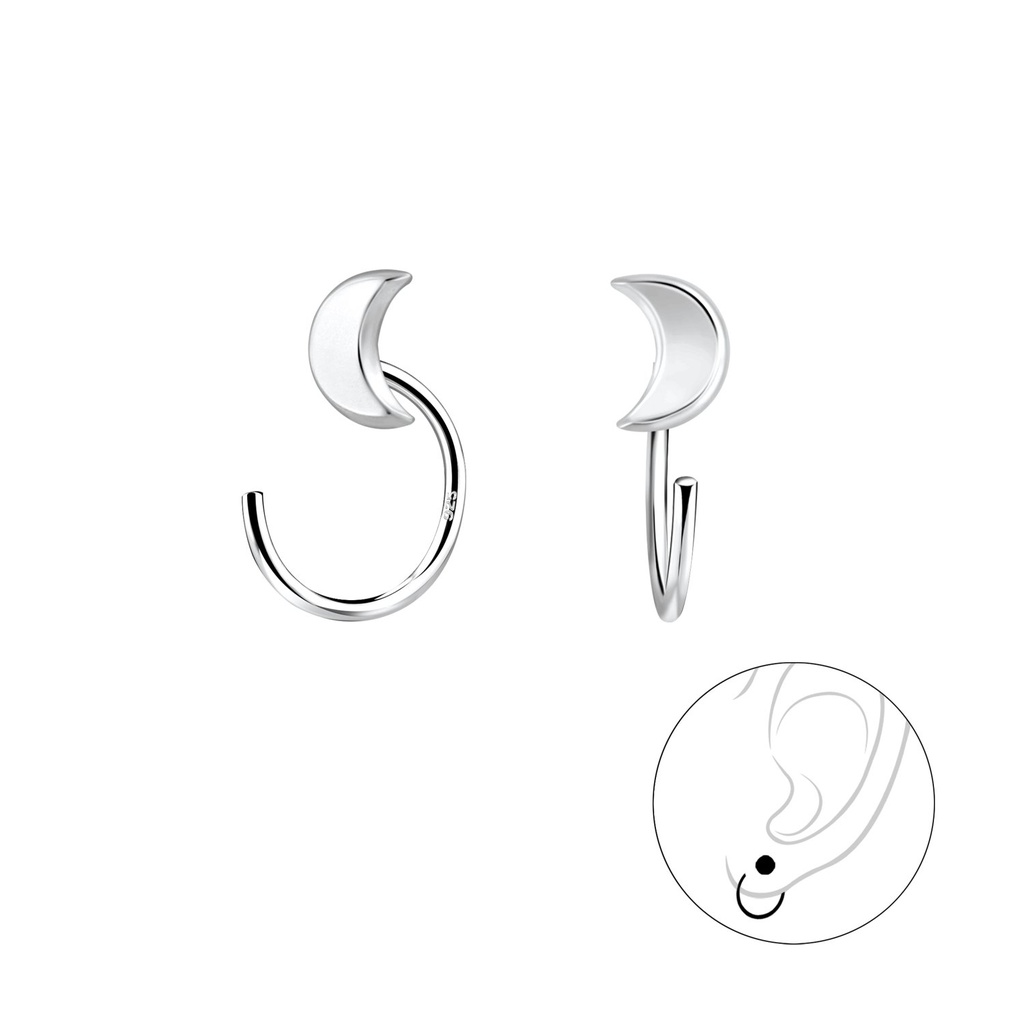 Ear huggers lune en argent