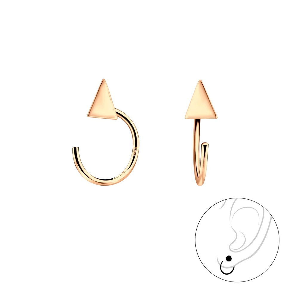 [10010229] Ear huggers triangle en argent