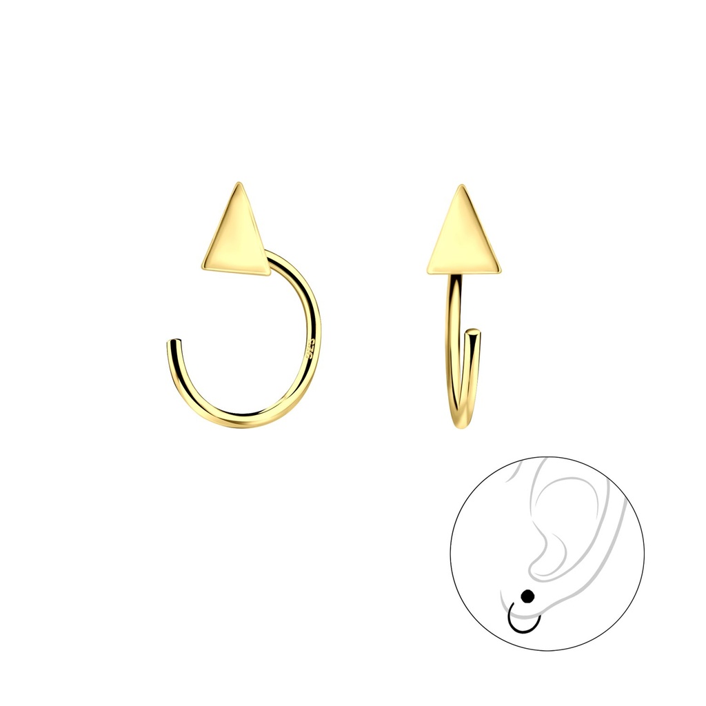 Ear huggers triangle en argent