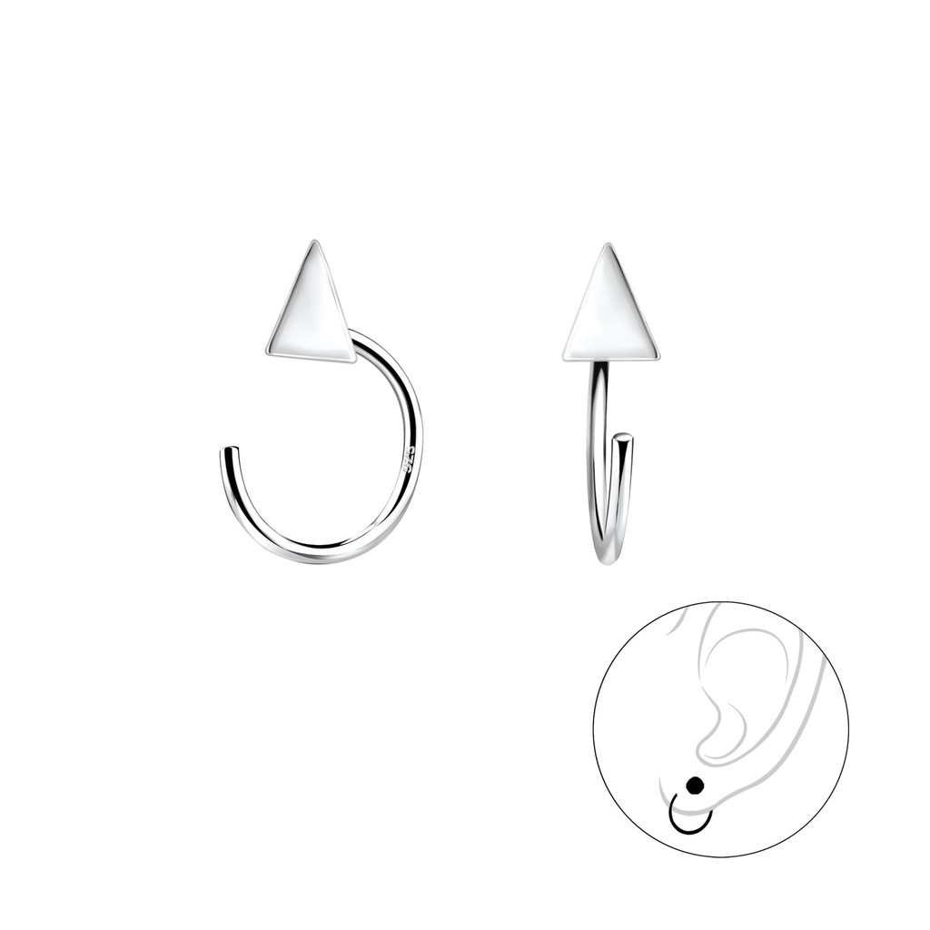 Ear huggers triangle en argent