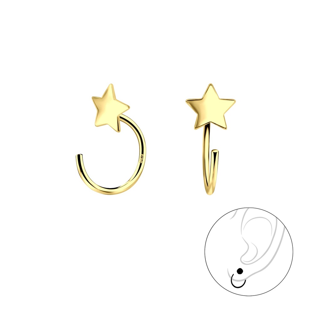 Silver Star Ear Huggers