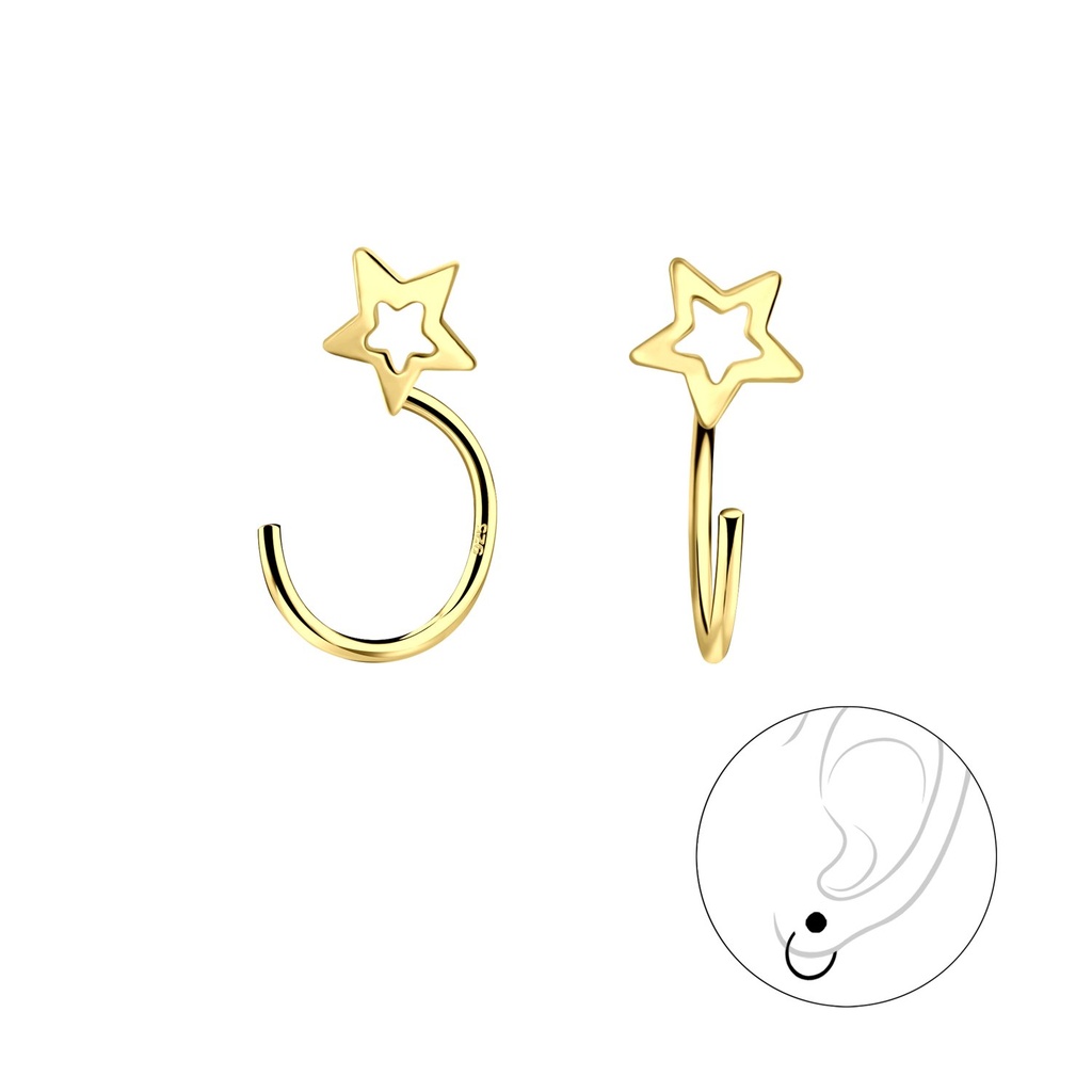 Ear huggers étoile en argent