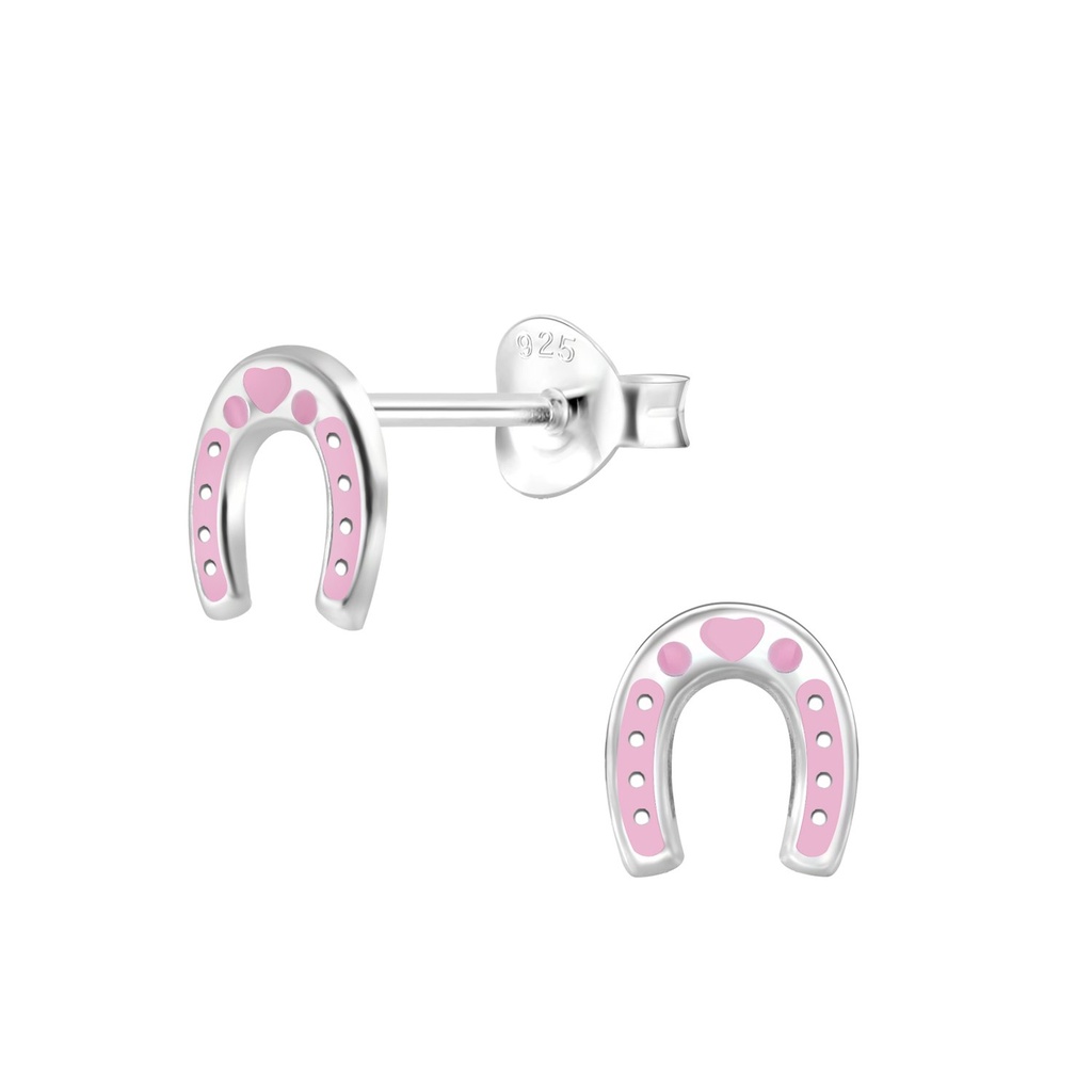 Puces d'oreilles fer à cheval en argent