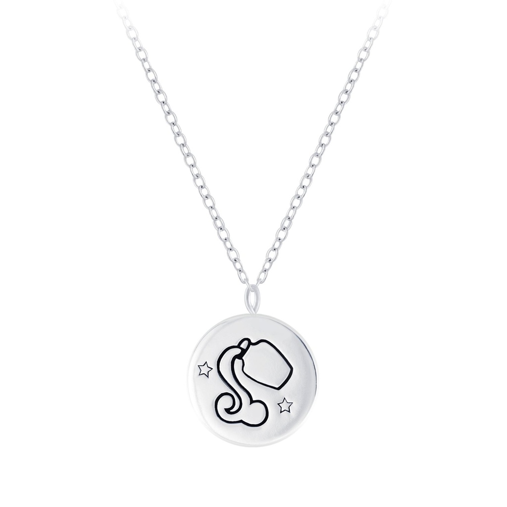 [10010196] Silver Aquarius Zodiac Sign Necklace