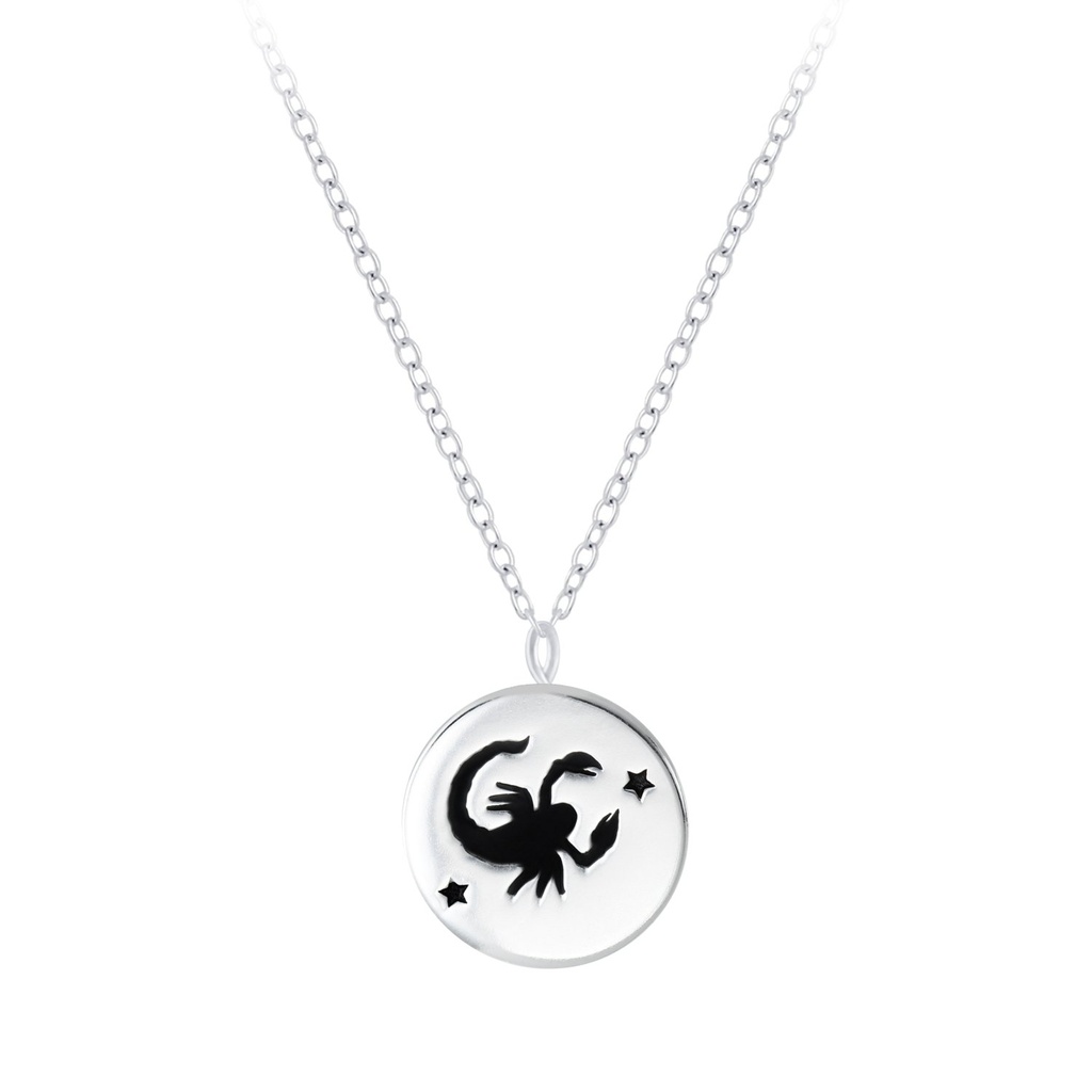 Silver Scorpio Zodiac Sign Necklace