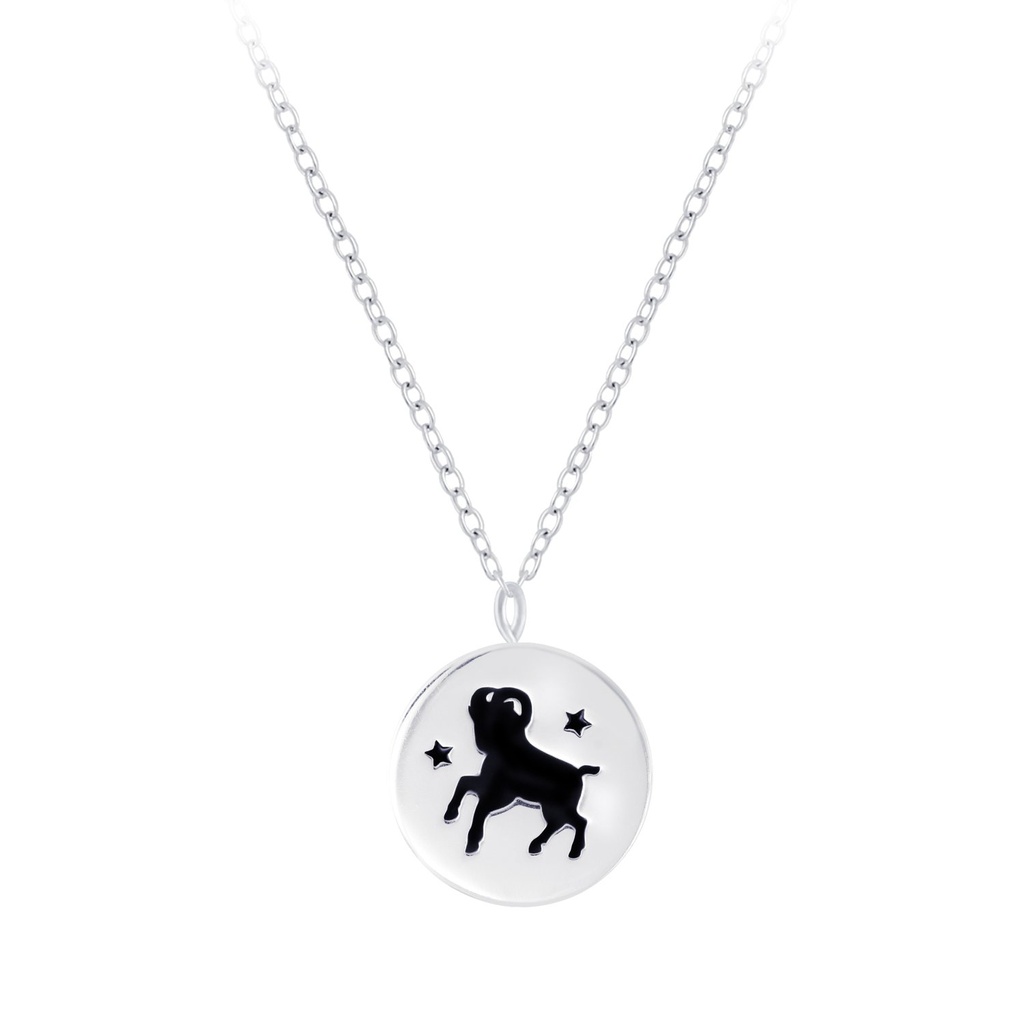 Silver Aries Zodiac Sign Necklace
