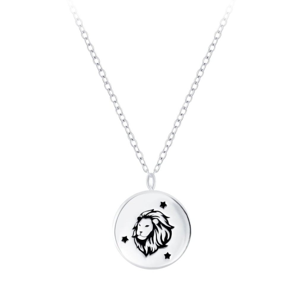 Collier signe du zodiaque Lion en argent