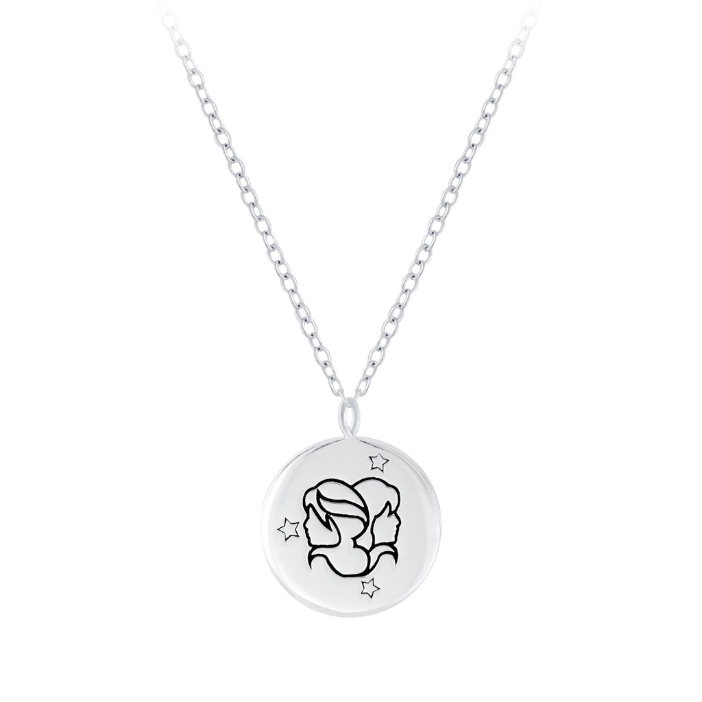 Collier signe du zodiaque Gémeaux en argent