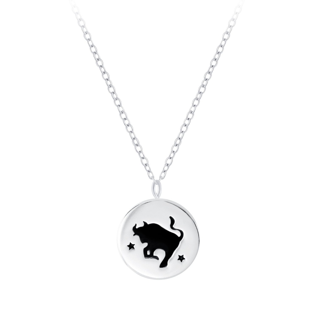 [10010187] Silver Taurus Zodiac Sign Necklace