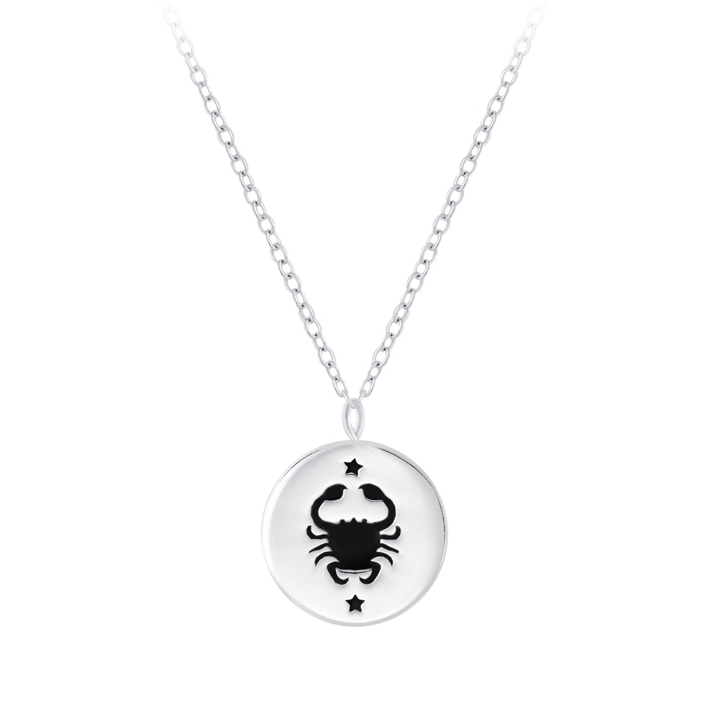 Silver Cancer Zodiac Sign Necklace