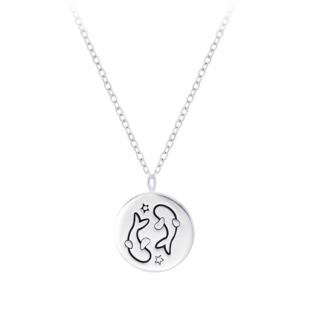 [10010185] Collier signe du zodiaque Poissons en argent
