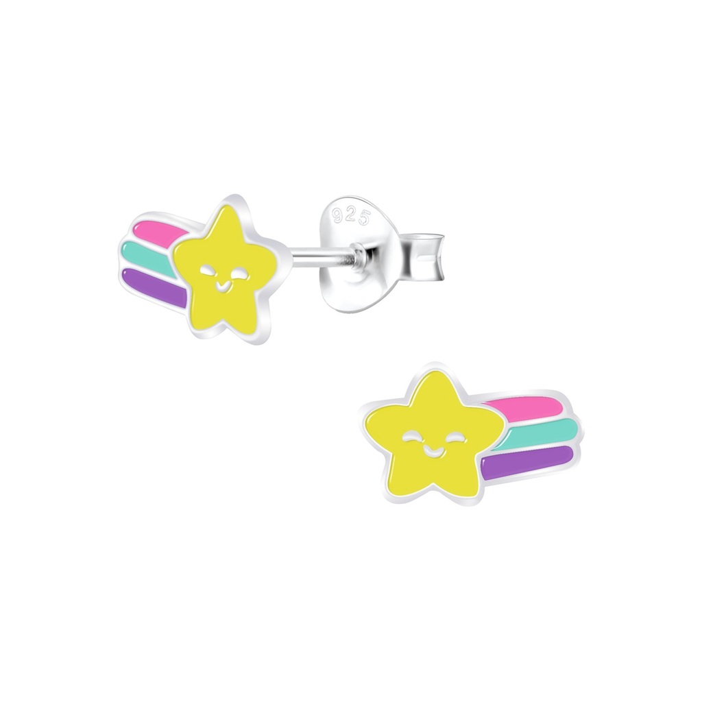 Silver Shooting Star Stud Earrings
