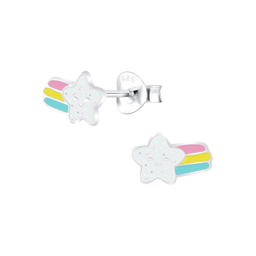 Silver Shooting Star Stud Earrings
