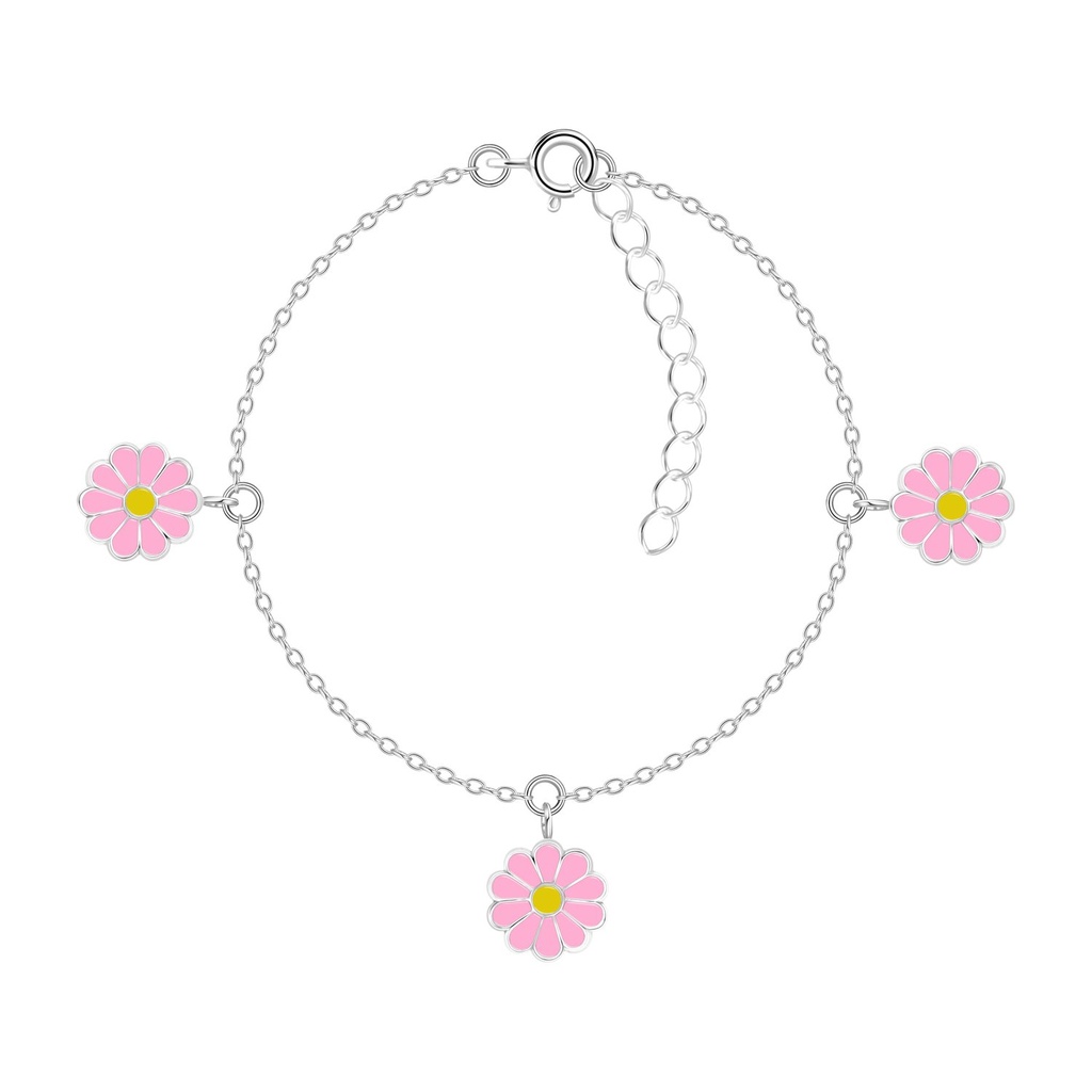 Silver Daisy Flower Bracelet