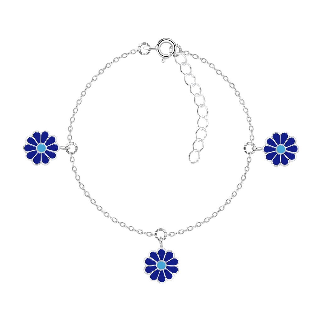 [10009963] Silver Daisy Flower Bracelet