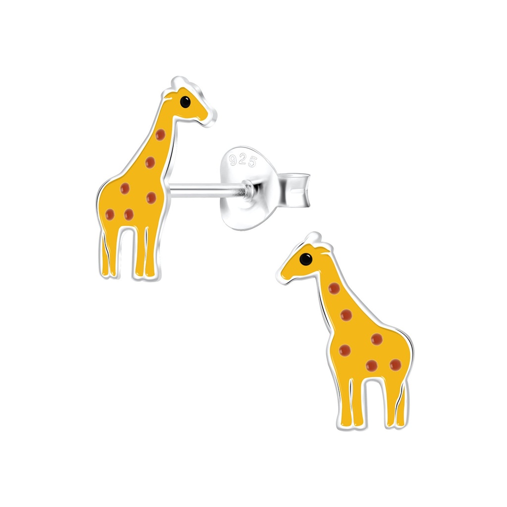 Silver Giraffe Stud Earrings