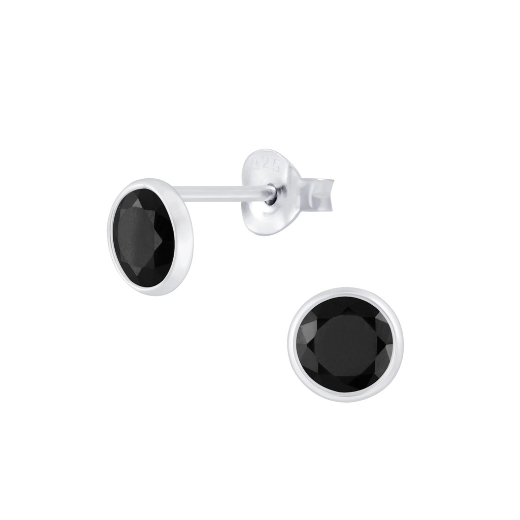 4mm Wrap Round Cubic Zirconia Silver Stud Earrings