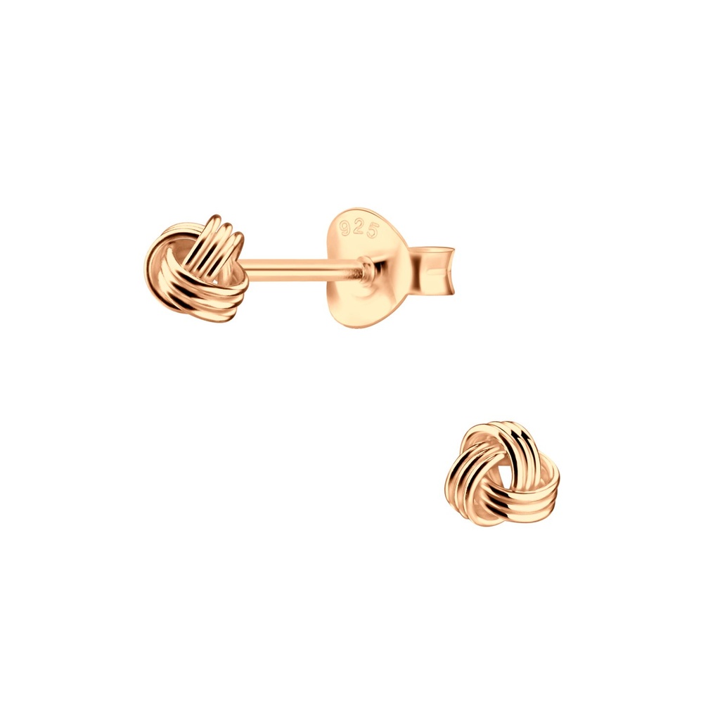 4mm Silver Knot Stud Earrings