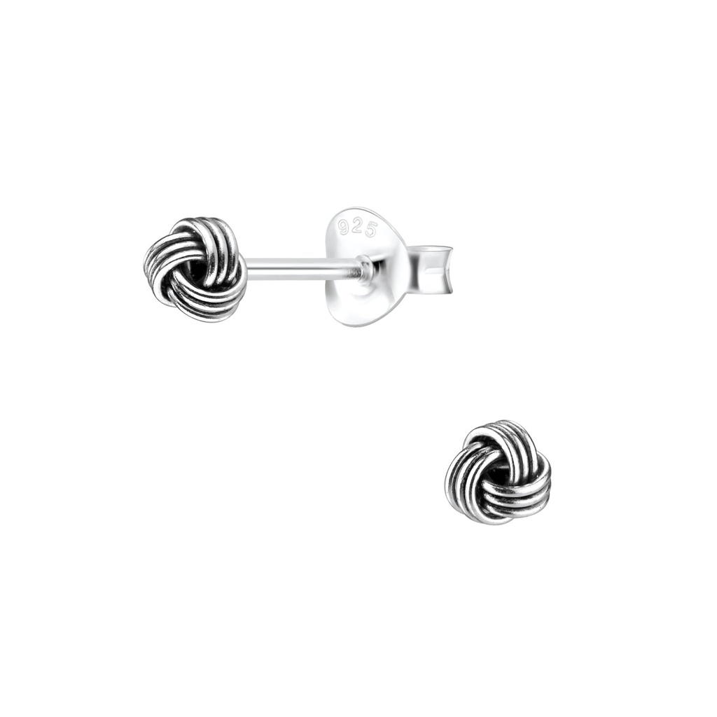 Puces d'oreilles nœud en argent