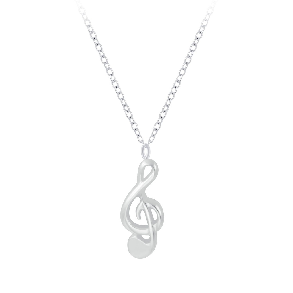 Collier clé de sol en argent