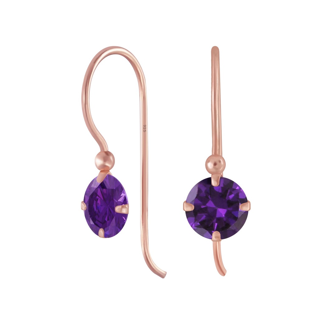 6mm Round Cubic Zirconia Silver Earrings