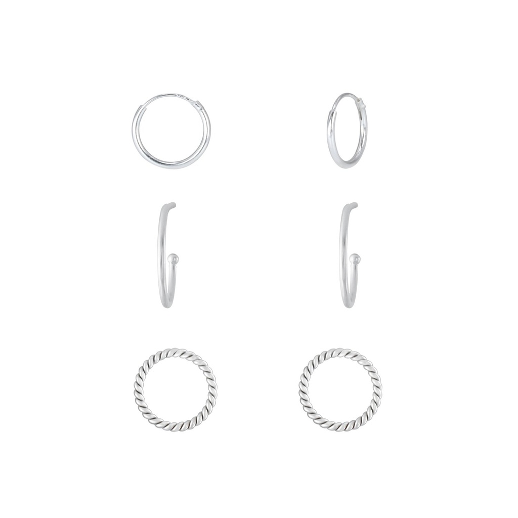 [10010123] Lot de boucles d'oreilles fil en argent