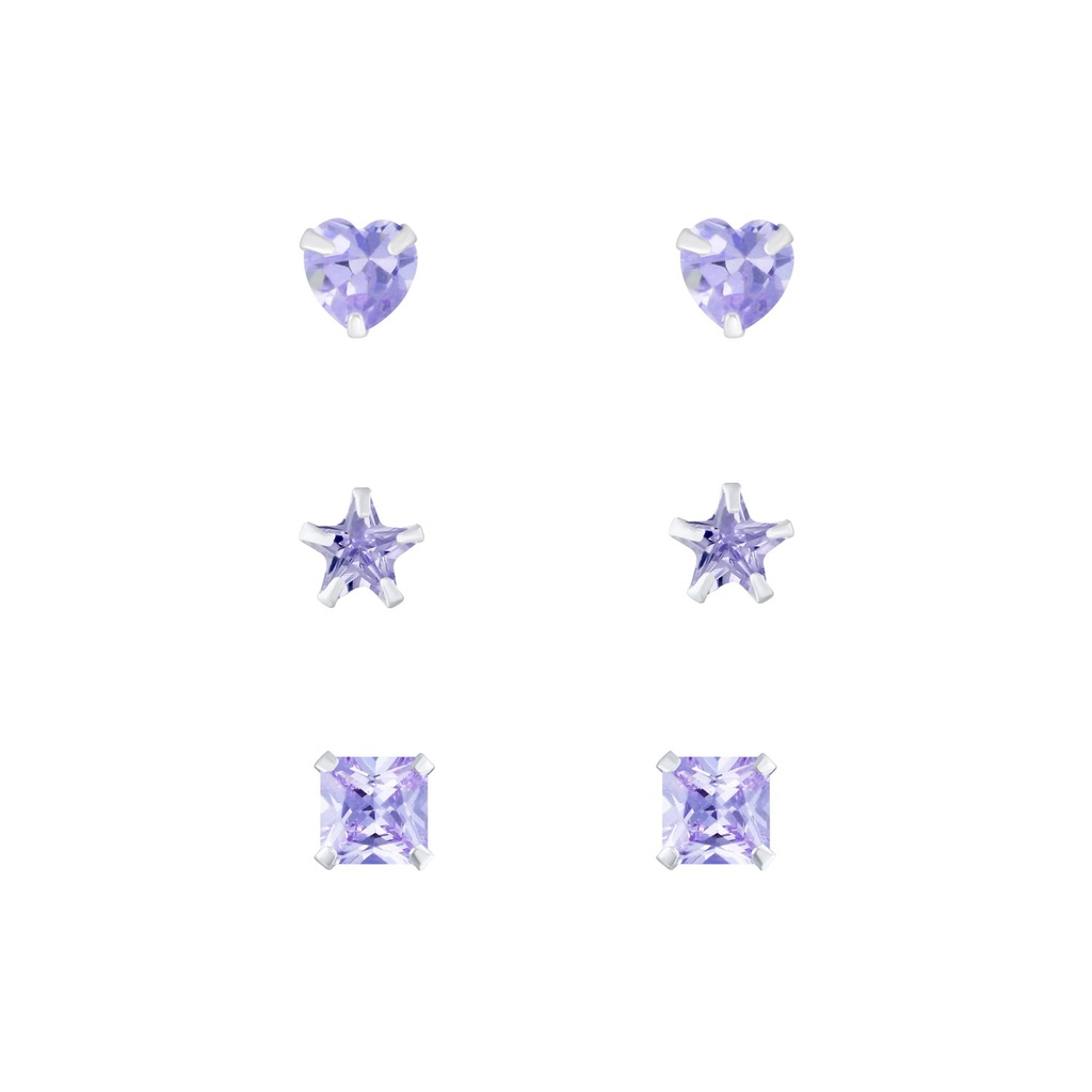 [10010109] Lot de puces d'oreilles en argent zircon 4 mm
