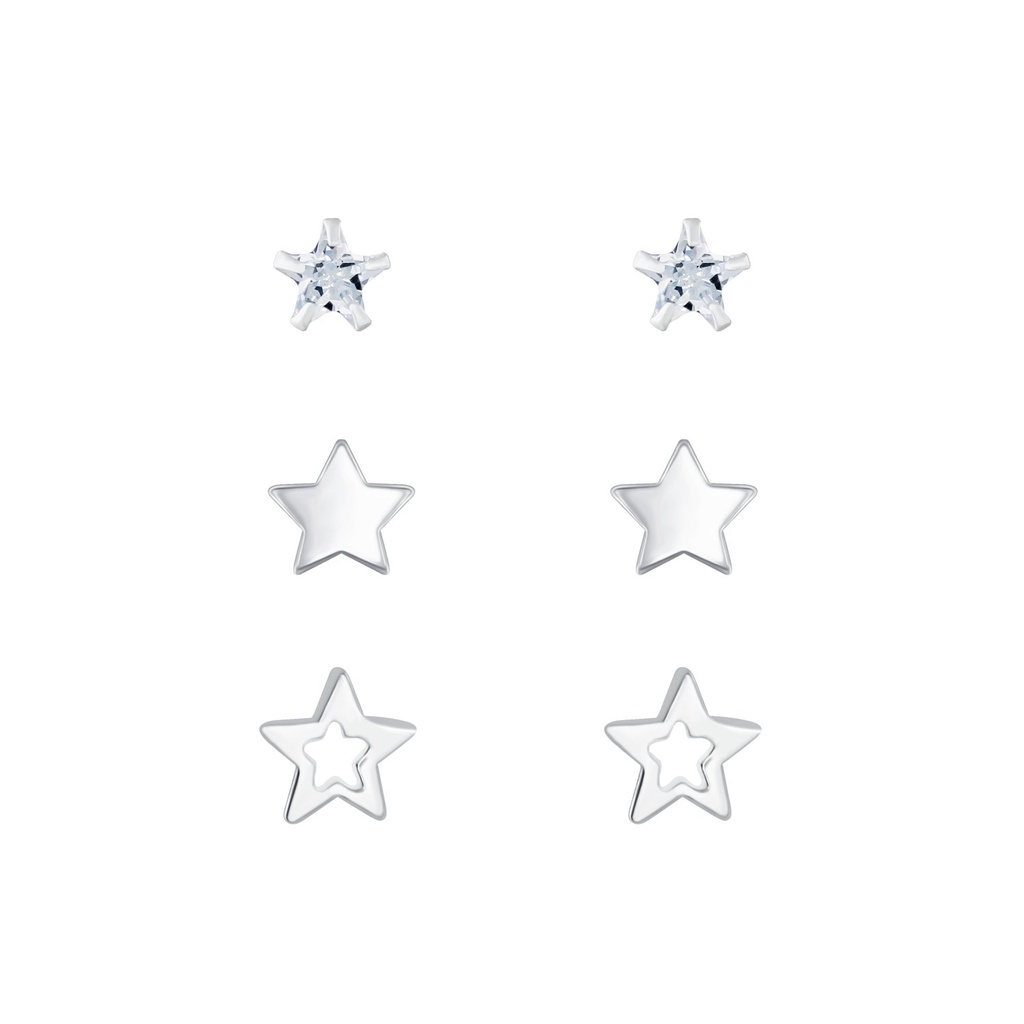 Lot de puces d'oreilles étoile en argent