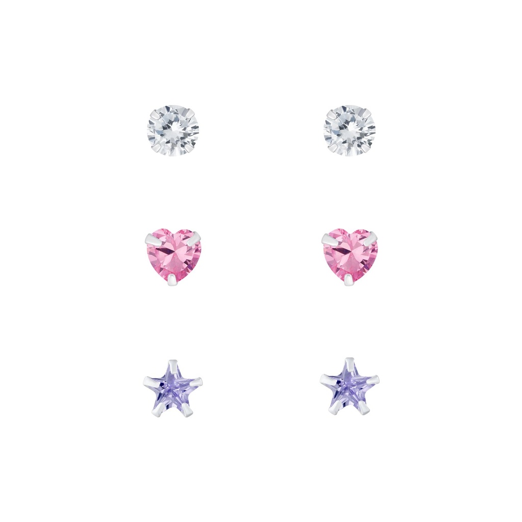 [10010093] Lot de puces d'oreilles en argent zircon 4 mm