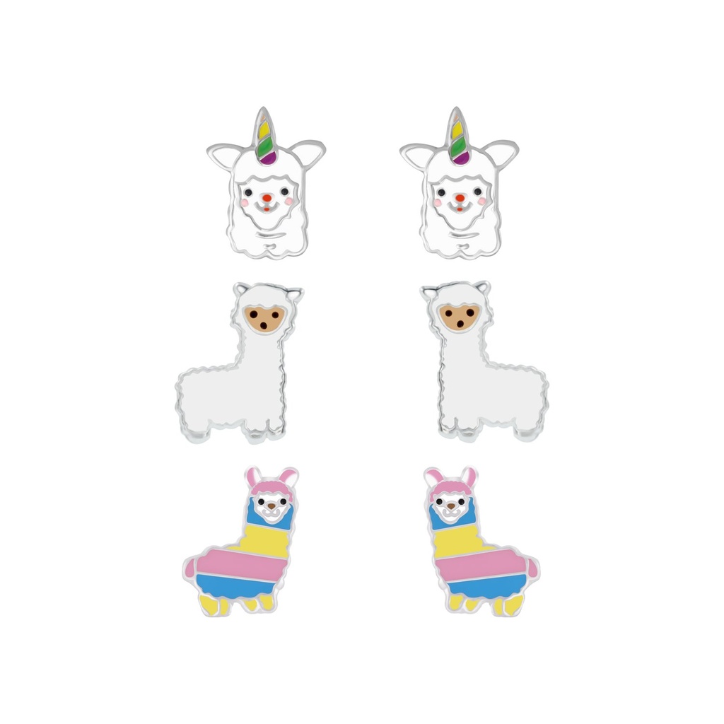 [10010077] Lot de puces d'oreilles lama en argent
