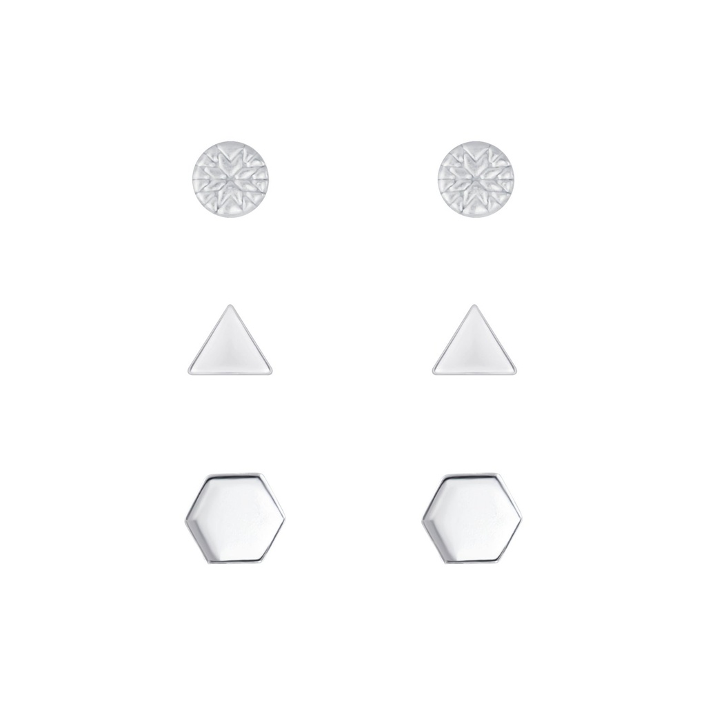[10010086] Lot de puces d'oreilles géométriques en argent