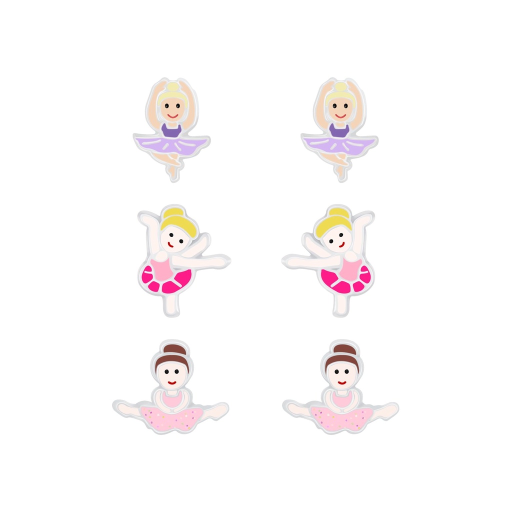 [10010073] Lot de puces d'oreilles ballerine en argent