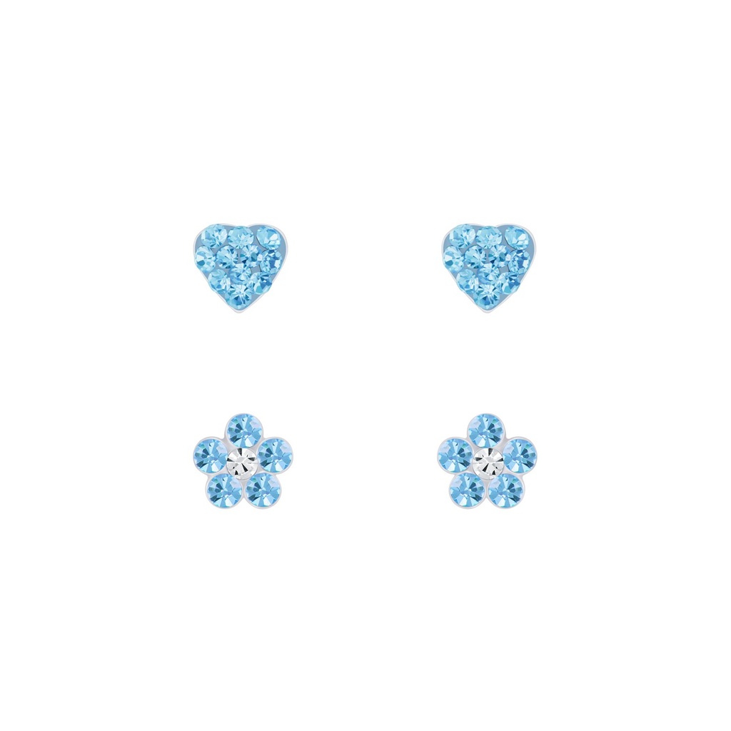 [10010040] Lot de puces d'oreilles bleues en argent