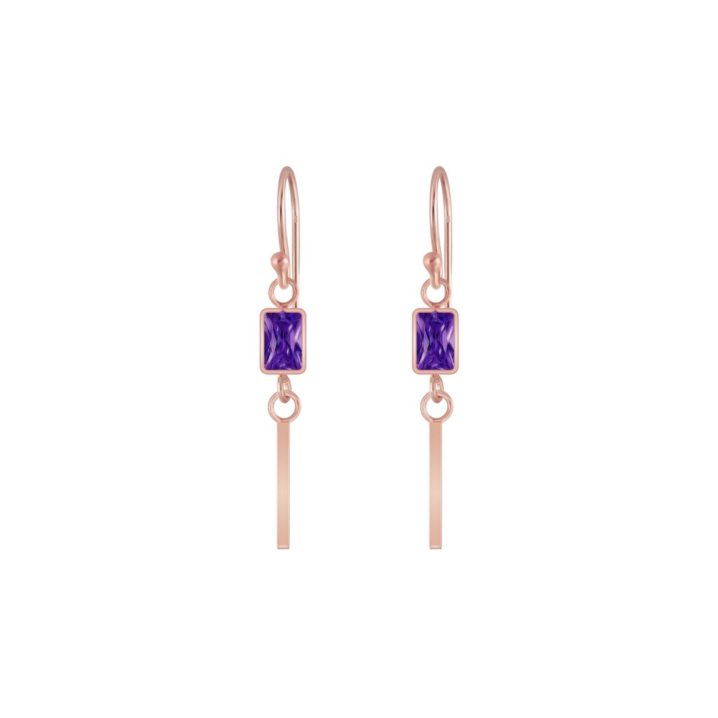 Boucles d'oreilles géométriques en argent zircon
