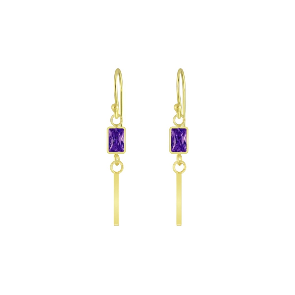 Boucles d'oreilles géométriques en argent zircon