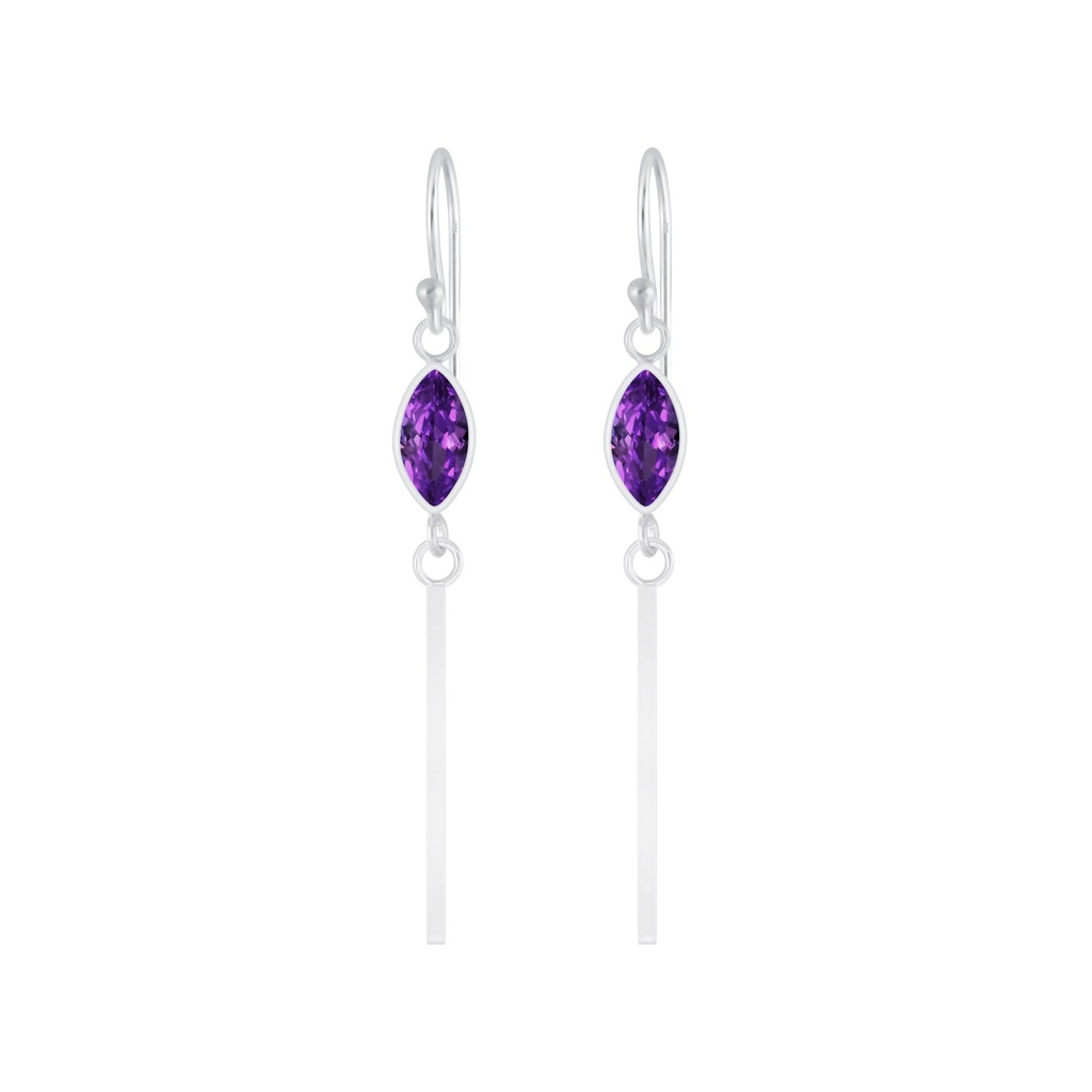 Boucles d'oreilles en argent zircon marquise