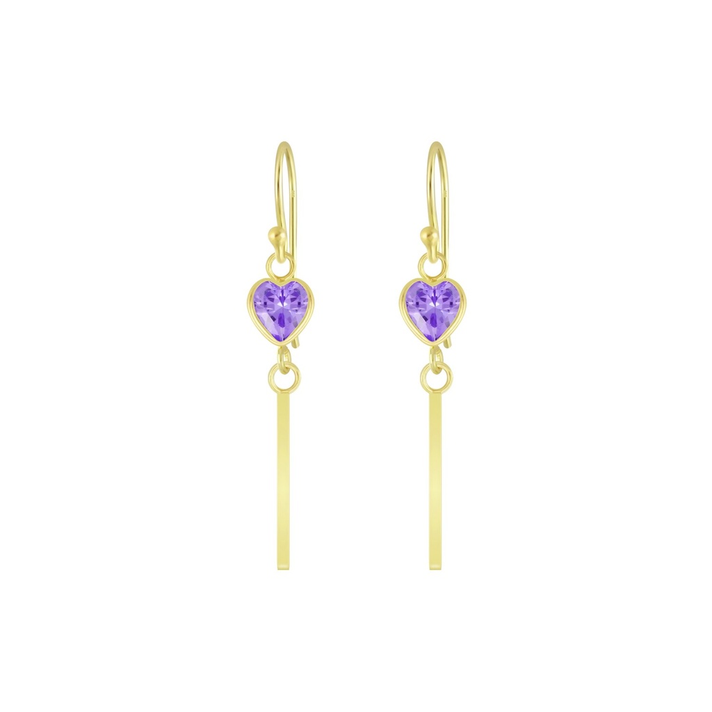 Boucles d'oreilles en argent zircon cœur