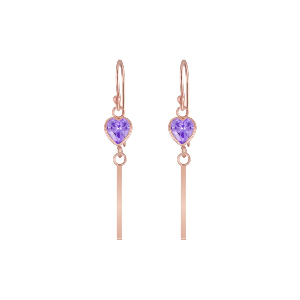 Silver Heart Cubic Zirconia Earrings