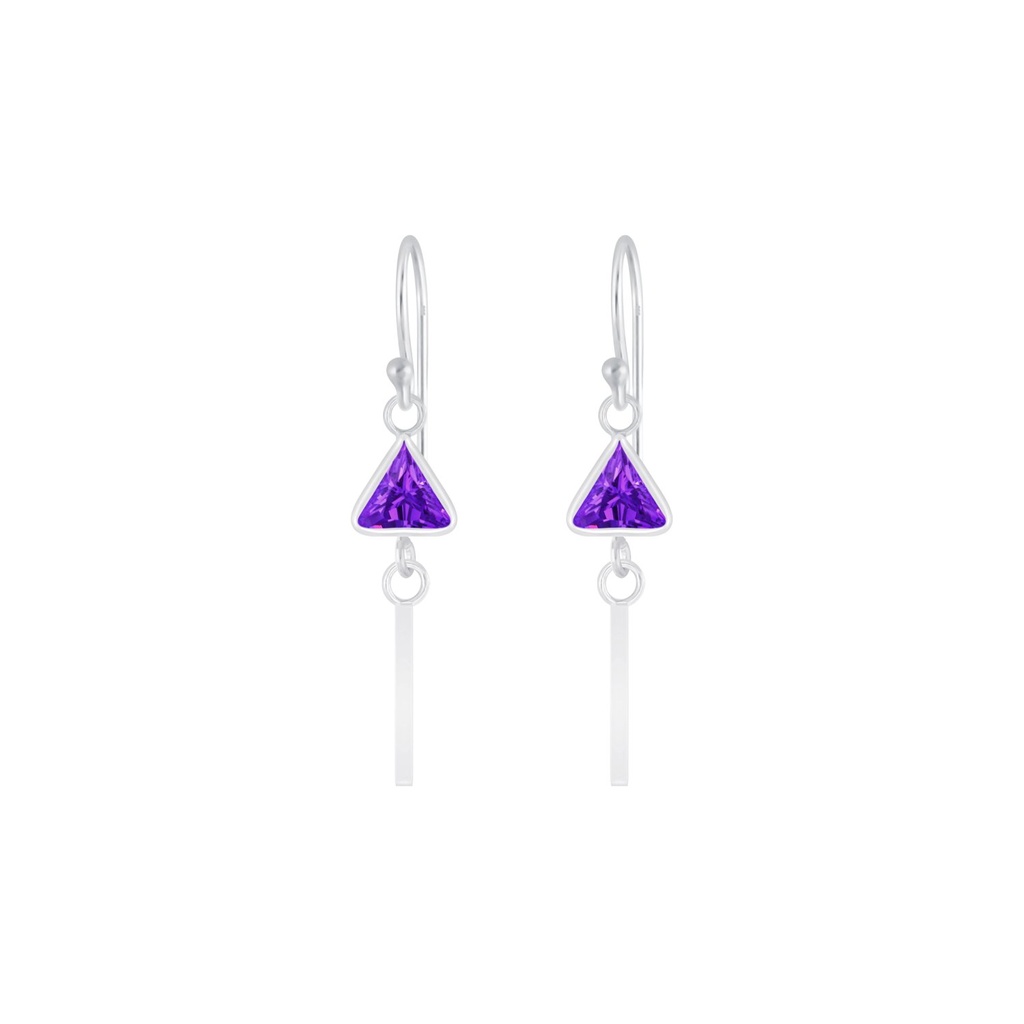 Boucles d'oreilles géométriques en argent zircon