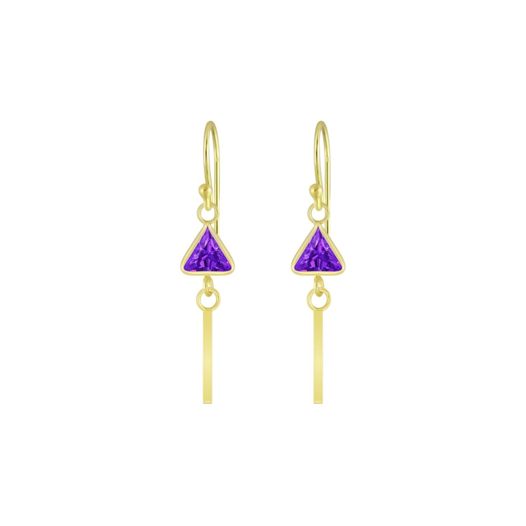 Boucles d'oreilles géométriques en argent zircon