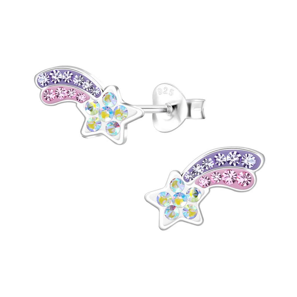 Puces d'oreilles étoile filante en argent
