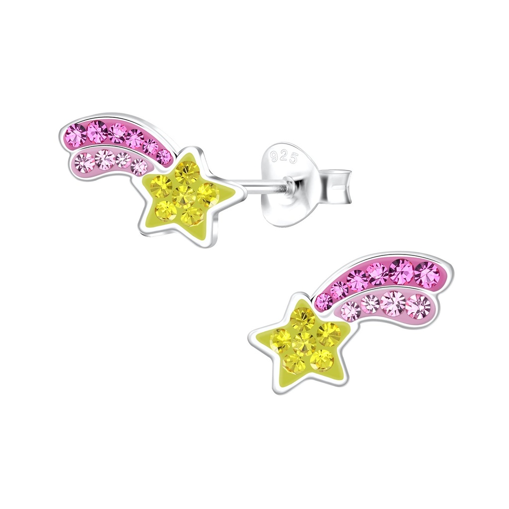 Puces d'oreilles étoile filante en argent