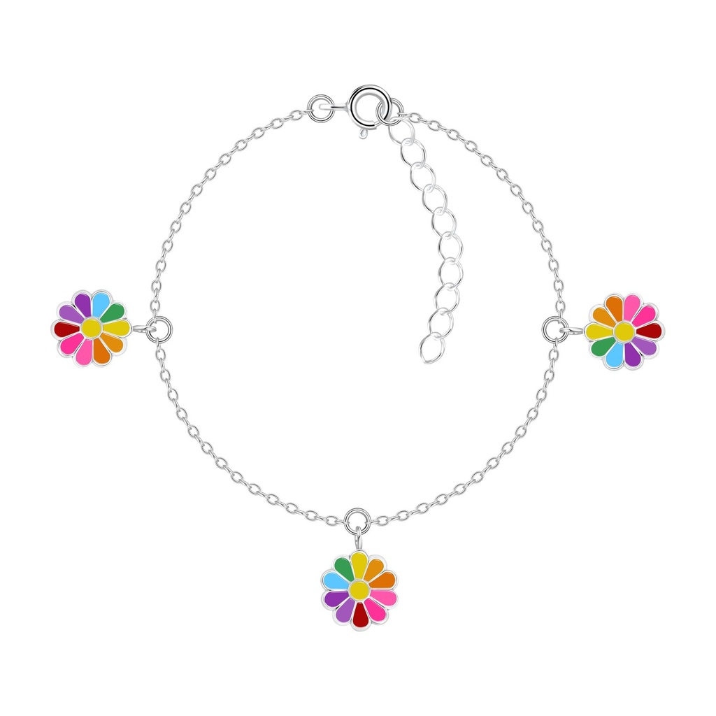 Bracelet fleur marguerite en argent
